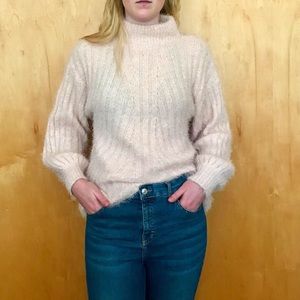 Super soft and fuzzy mock neck sweater